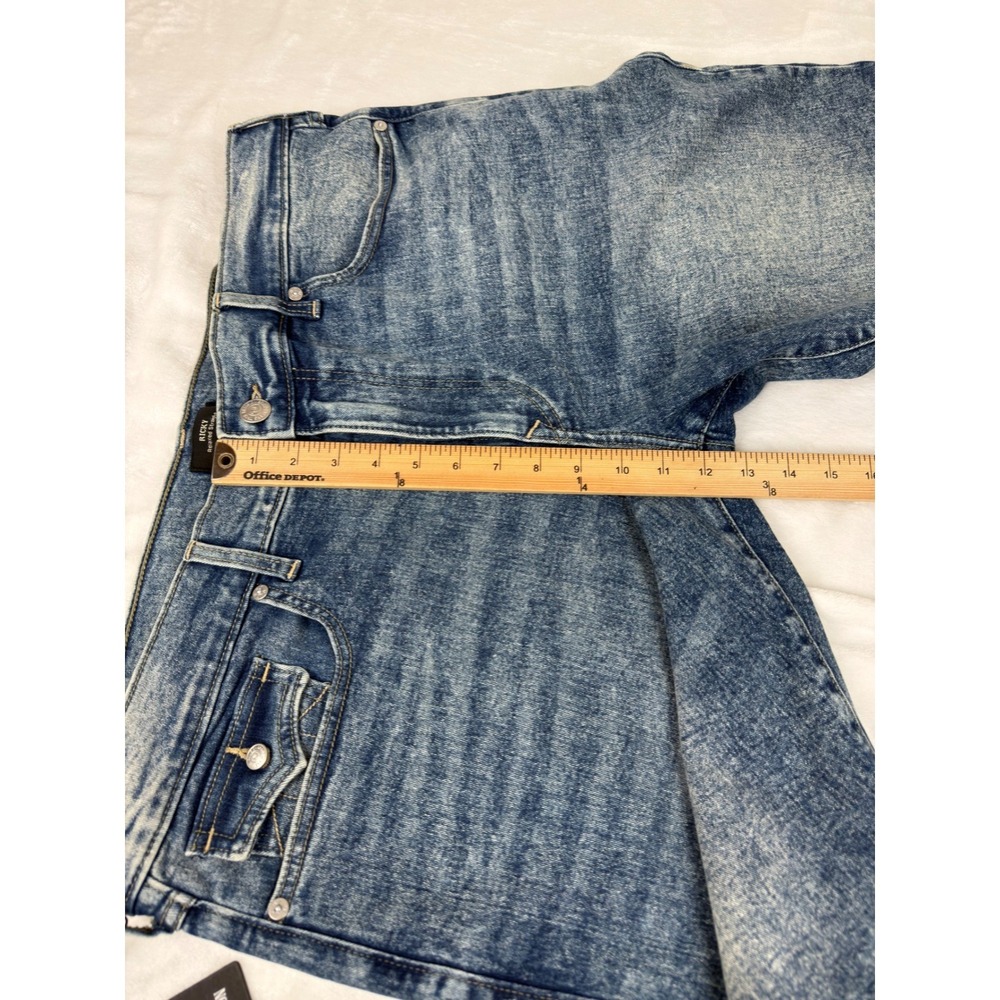 True Religion Ricky SN Flap Denim Shorts Light Blue Wash Mens 40" Fit 42" New - Picture 5 of 8